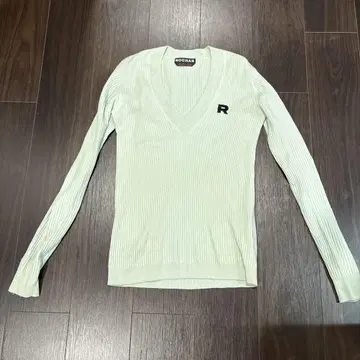 ROCHAS 리브 V넥 스웨터 M