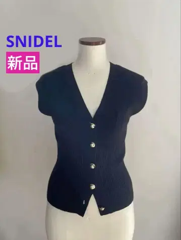스나이델 V넥 니트 베스트 네이비 SNIDEL 베스트
