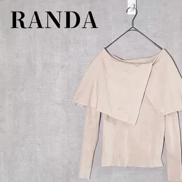 RANDA 2WAY 케이프 컬러 니트 오프숄더 깔끔 베이지