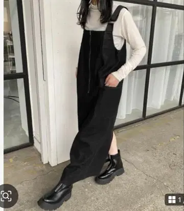 밀리터리 오버롤 스커트 JEANASIS