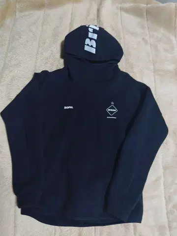 FCRB 블랙 하이넥 후드티