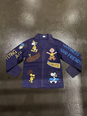 스누피 hand paint french work jacket