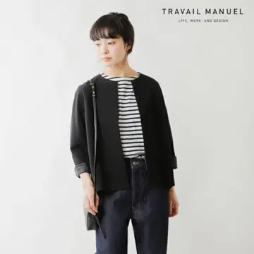 TRAVAIL MANUEL 더블 크로스 노카라 자켓