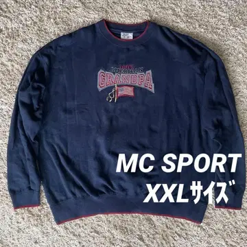 MC SPORT 긴팔 로고 자수 맨투맨 트레이닝복 네이비 XXL 사이즈