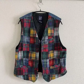 GAP 체크 무늬 데님 베스트 올드 갭