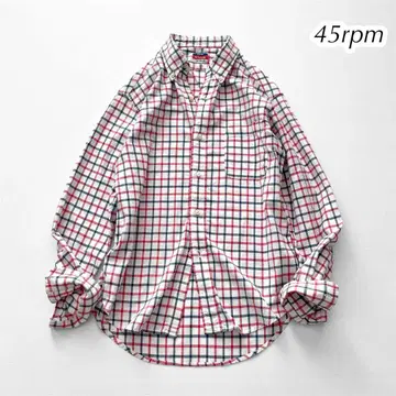 45rpm 아르피엠 NMD 긴팔 셔츠 빨강 파랑 체크 무늬