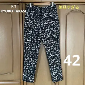 K.T KYOKO TAKASE 추상 패턴 스트레이트 레그 팬츠
