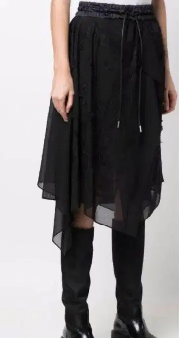 sacai 비대칭 스커트 레이스