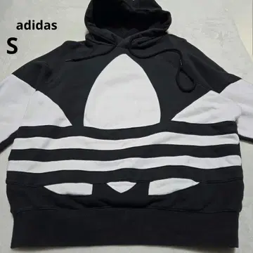 adidas 아디다스 후드 부착 후드티 블랙/화이트 빅 로고 남녀
