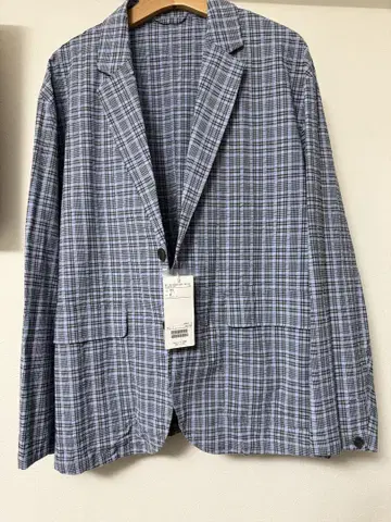 BEAMS 체크 무늬 테일러드 자켓 M 사이즈 SAX 색상