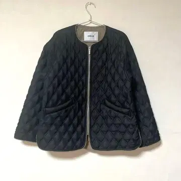 [ EMUE ] 퀼팅 자켓 블랙