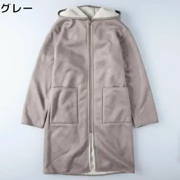 HONEYSUCKLE ROSE 페이크 무스탕 후드 코트 M