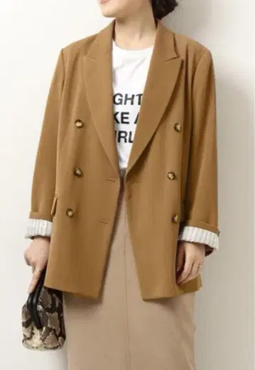 [ Spick & Span ] 칼제 더블 브레스트 자켓 38 카멜