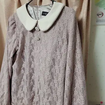 evelyn 핑크 레이스 긴팔 셔츠