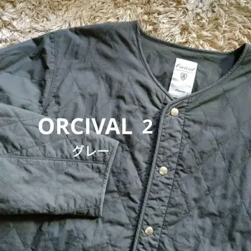 ORCIVAL 노카라 퀼팅 자켓 차콜 그레이