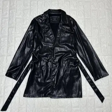 Bershka 블랙 가죽 자켓 코트