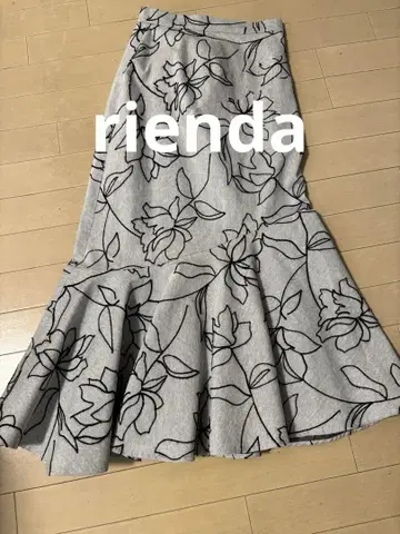 rienda 꽃무늬 플레어 롱 스커트 S