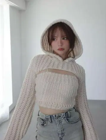 andmary Leo 후드 니트 세트 아이보리