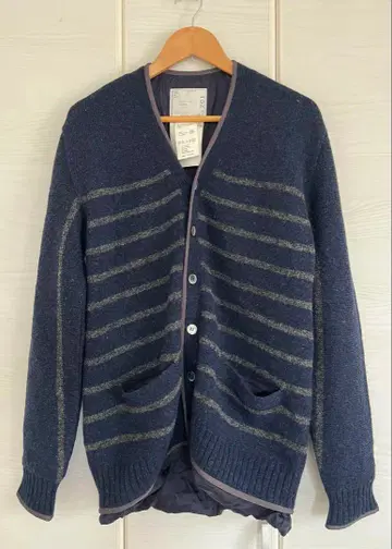 2011 sacai 큐프라 안감 부착 보더 가디건