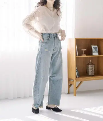 [출시 후 즉시 완판] 커브 데님 (블루 사이즈 2)