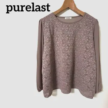 브라운 레이스 긴팔 상의 purelast