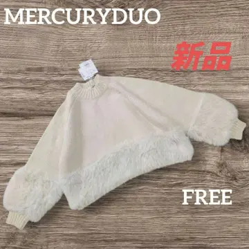 새상품! MERCURYDUO 퍼 니트 스웨터 아이보리 정가 12100
