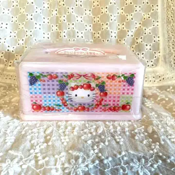 레어 체크 후르츠 디자인 키티 티슈 케이스