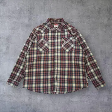 Wrangler 랭글러 옴브레풍 체크 셔츠 트윌 기모 2XL