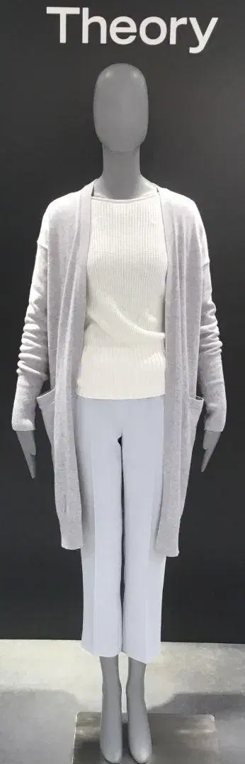 띠어리 LIGHTWEIGHT CARDI 롱 가디건 그레이