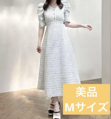 dazzlin 다즈린 멀티 버튼 파이핑 트위드 원피스