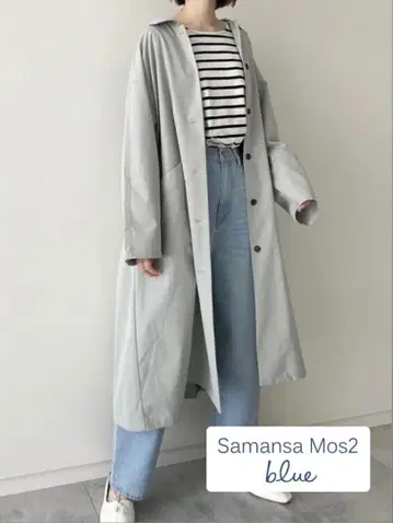 Samansa Mos2 blue 트렌치코트 가을 옷 그린 F