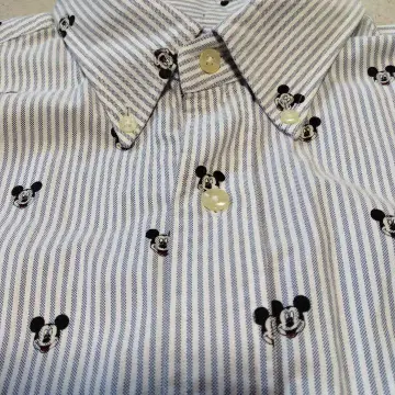 BEAMS 미키마우스 자수 긴팔 셔츠 L