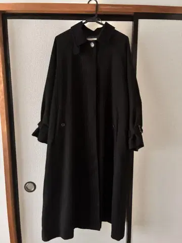 FREAK'S STORE 블랙 코듀로이 옷깃 롱 코트