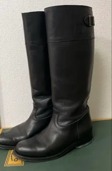 Palanco 블랙 가죽 롱 부츠 버클 포함