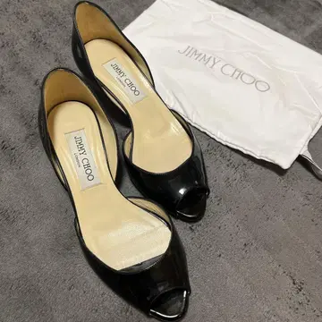 JIMMY CHOO 블랙 오픈토 펌프스 35