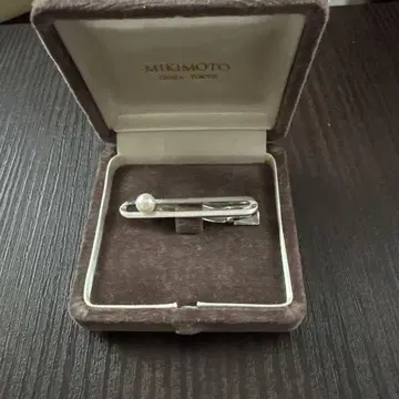 MIKIMOTO 실버 넥타이핀 펄 장식