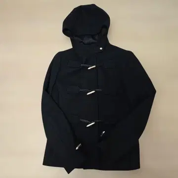 [ 새상품급 ] 후드 부착 숏 기장 블랙 더플 코트
