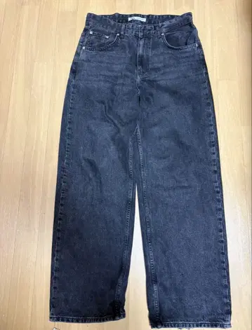 ZARA 블랙 데님 와이드 배기