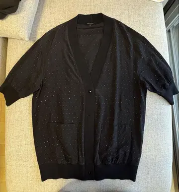 ESCADA 블랙 도트 무늬 가디건 38