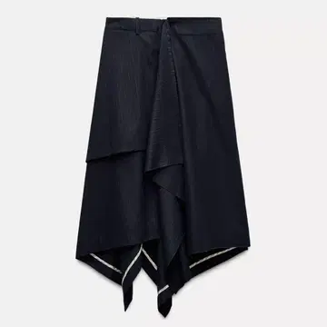ZARA 핀스트라이프 패턴 비대칭 스커트
