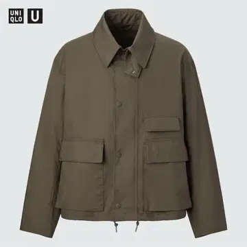 유니클로 U 22AW 유틸리티 숏 블루종 S 올리브 짧은 기장