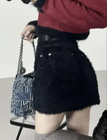 Darich 컷 자카드 미니 스커트
