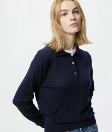 메리노 폴로 스웨터 네이비 XL