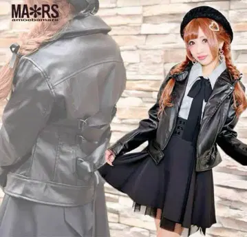 MARS (마즈) 리본 가죽 라이더 자켓