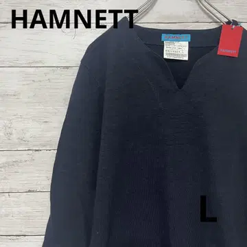 미사용 새상품 택 포함 HAMNETT 7부 소매 티셔츠 네이비 L