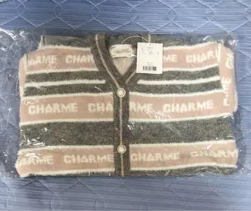 미셸 마카롱 CHARME 로고 스트라이프 가디건