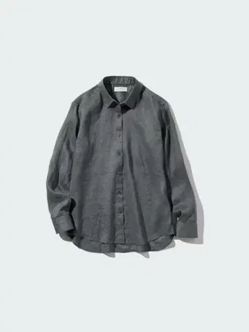 새상품 유니클로 UNIQLO 프리미엄 린넨 셔츠 그레이