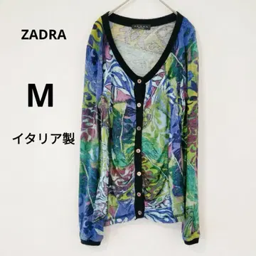 ZADRA 다색 V넥 긴팔 가디건 이탈리아제 M