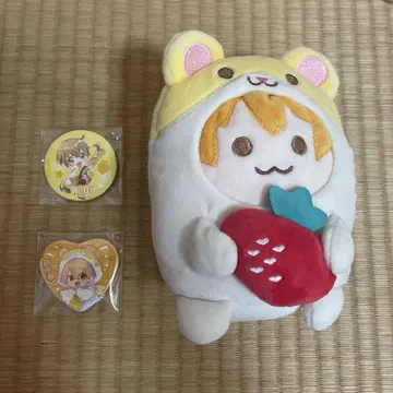 루토군 봉제 인형과 캔뱃지 2개 세트
