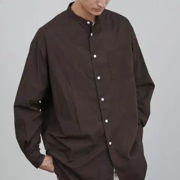 코엔 빅 실루엣 브로드 롱 셔츠 다크 브라운 블라우스